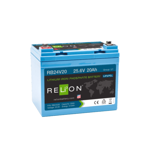 RELiON 24V 20A LiFePO4 Lithium - RB24V20
