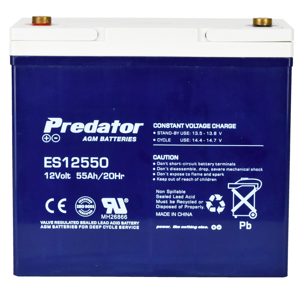 Predator ES12550 12V 55Ah AGM General Purpose