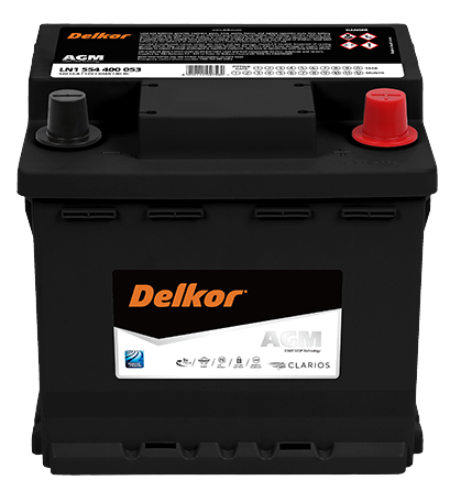 Delkor LN1 AGM Stop-Start Battery LN1554400053 DIN44H