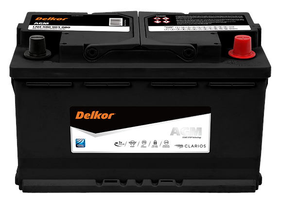 Delkor LN4 AGM Stop-Start Battery LN4580901080 DIN77H