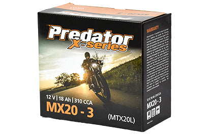MX20-3 Predator X Series Motorcycle Battery