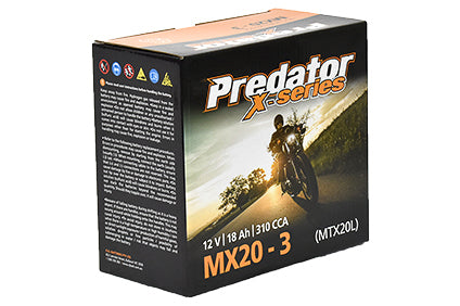 MX20-3 Predator X Series Motorcycle Battery