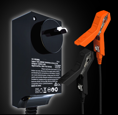 Lithium Pro Series 12V 0.8A OzCharge Battery Charger
