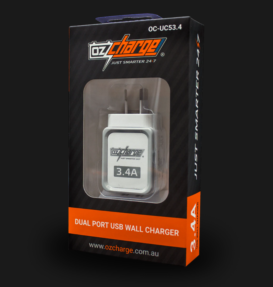 OzCharge Dual Port USB Charger