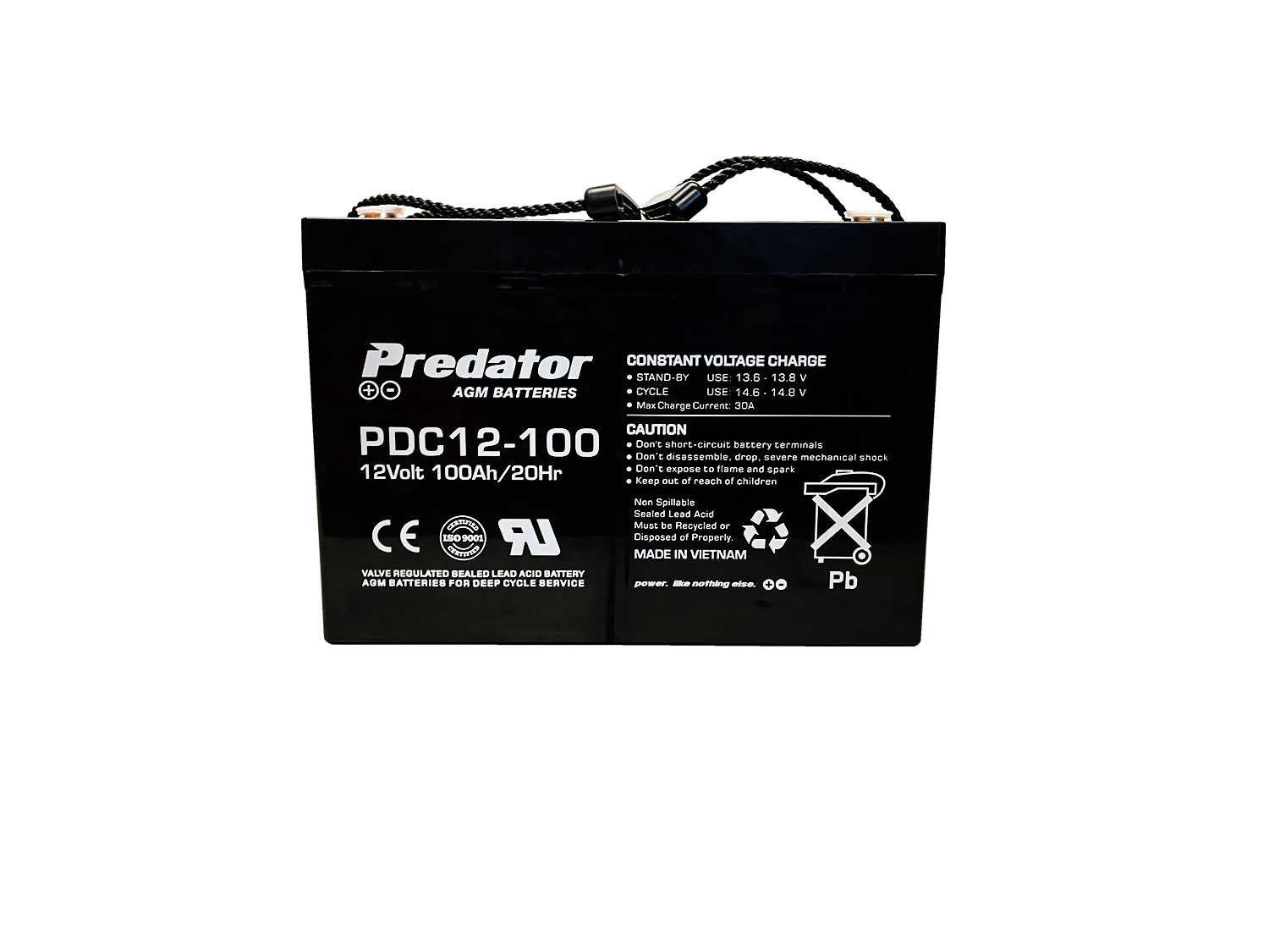 100Ah AGM Predator Deep Cycle Battery - PDC12-100