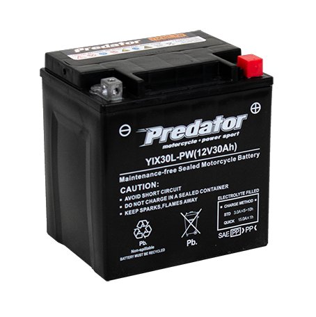 YIX30L-PW 12V Predator Motorcycle Battery