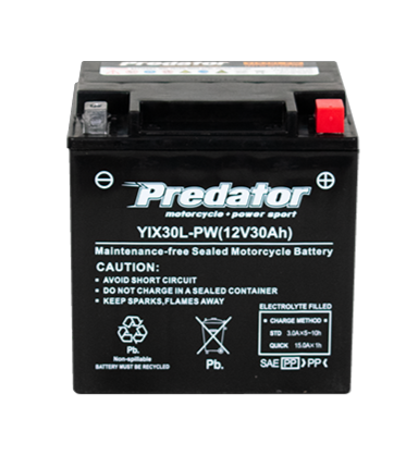 YIX30L-PW 12V Predator Motorcycle Battery