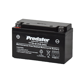 YT7B-4 12V Sealed Predator Motorcycle Battery