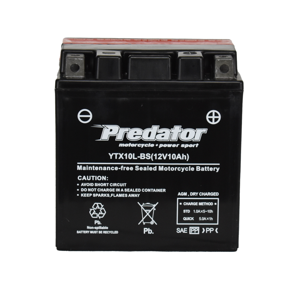 YTX10L-BS 12V Predator Motorcycle Battery