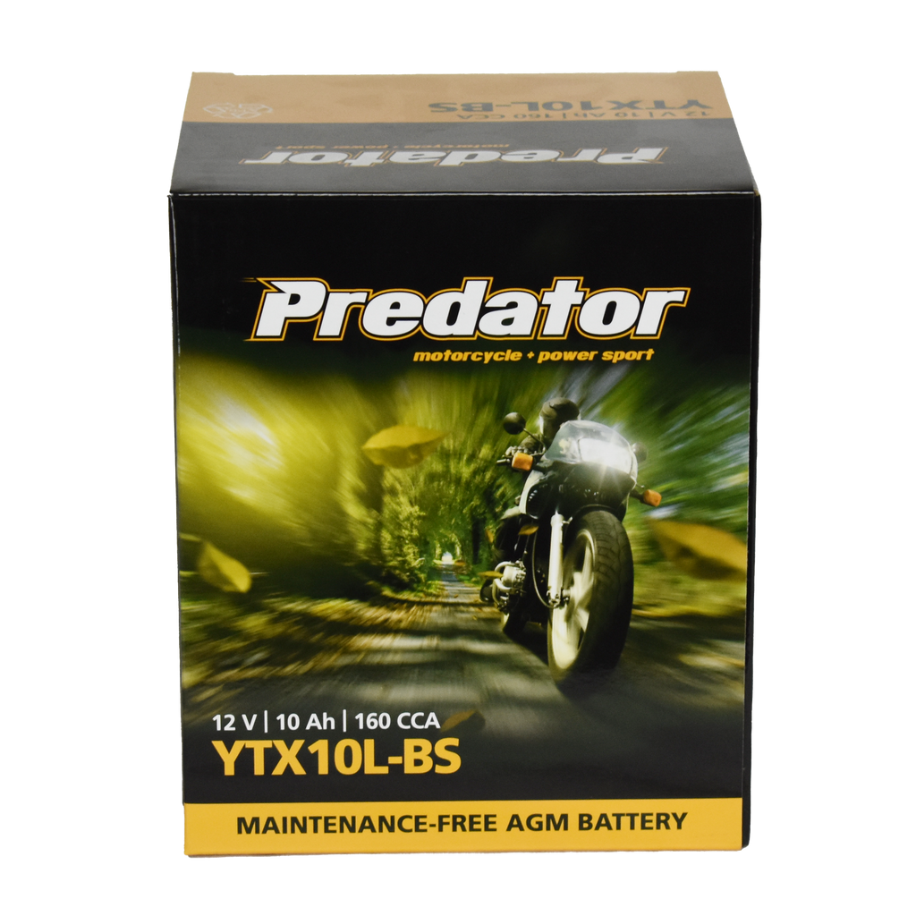 YTX10L-BS 12V Predator Motorcycle Battery