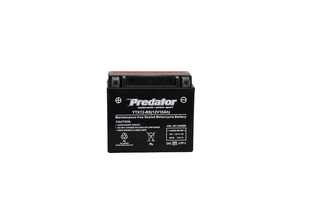 YTX12-BS 12V Predator Motorcycle Battery
