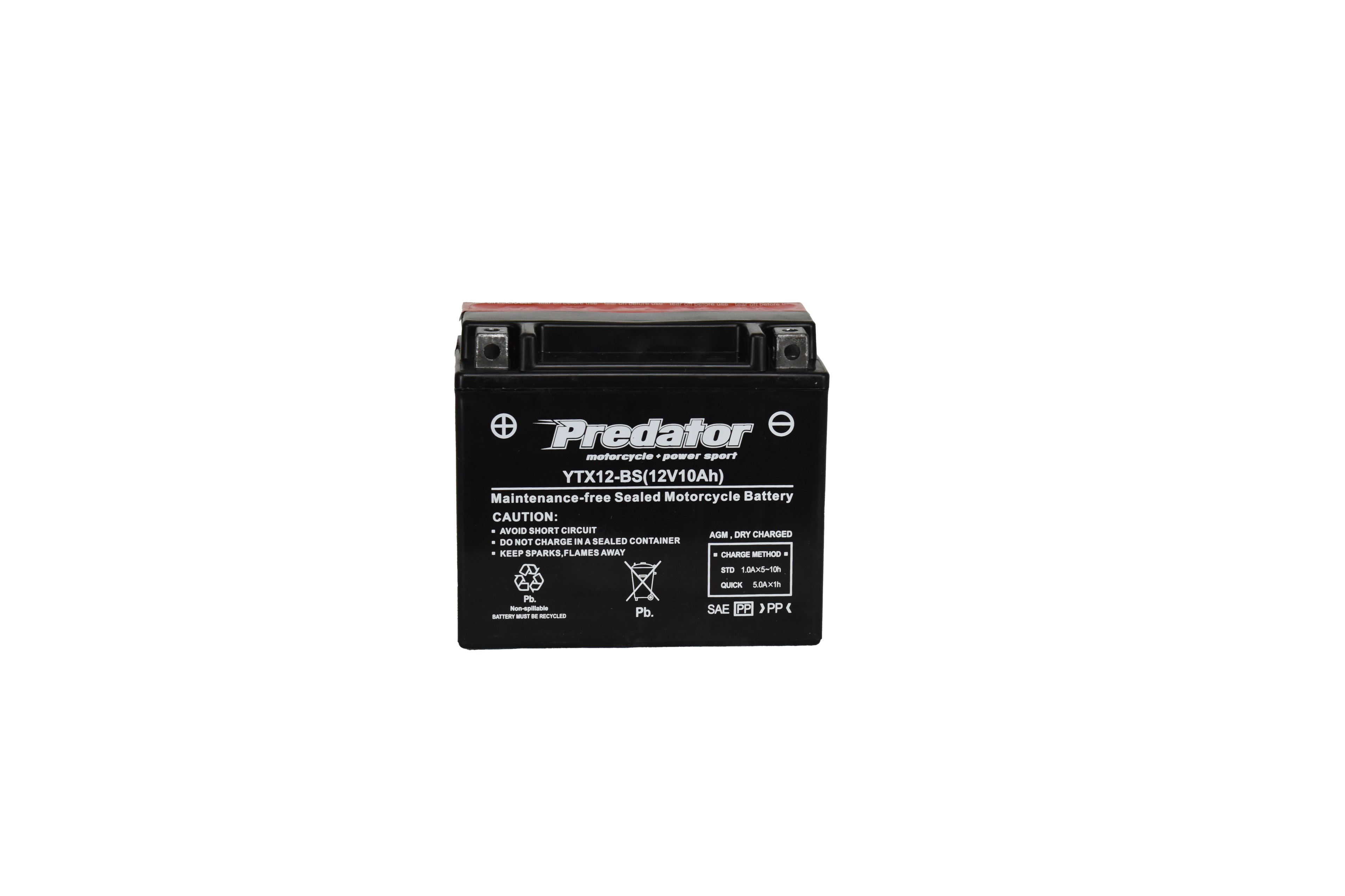 YTX12-BS 12V Predator Motorcycle Battery