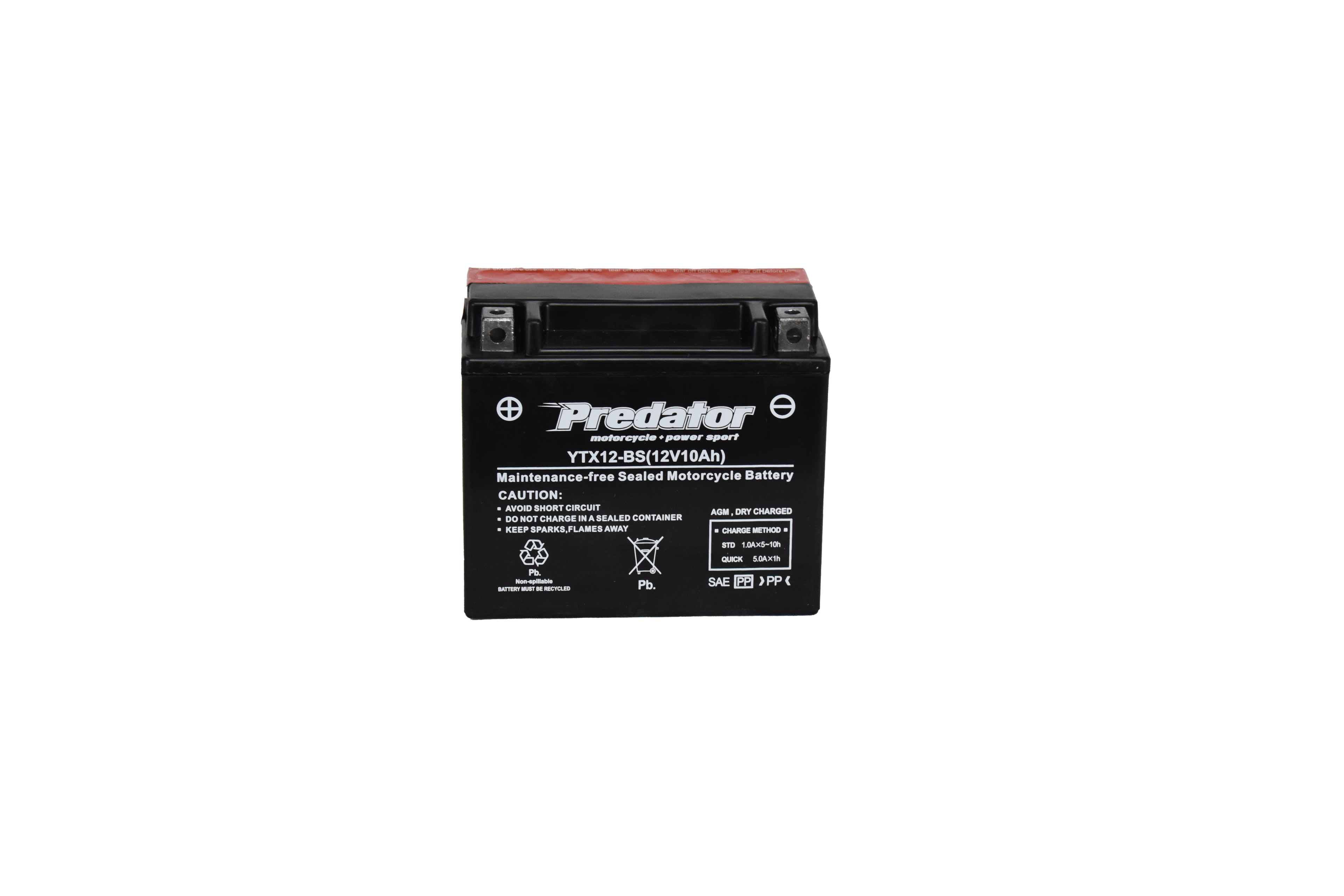 YTX12-BS 12V Predator Motorcycle Battery