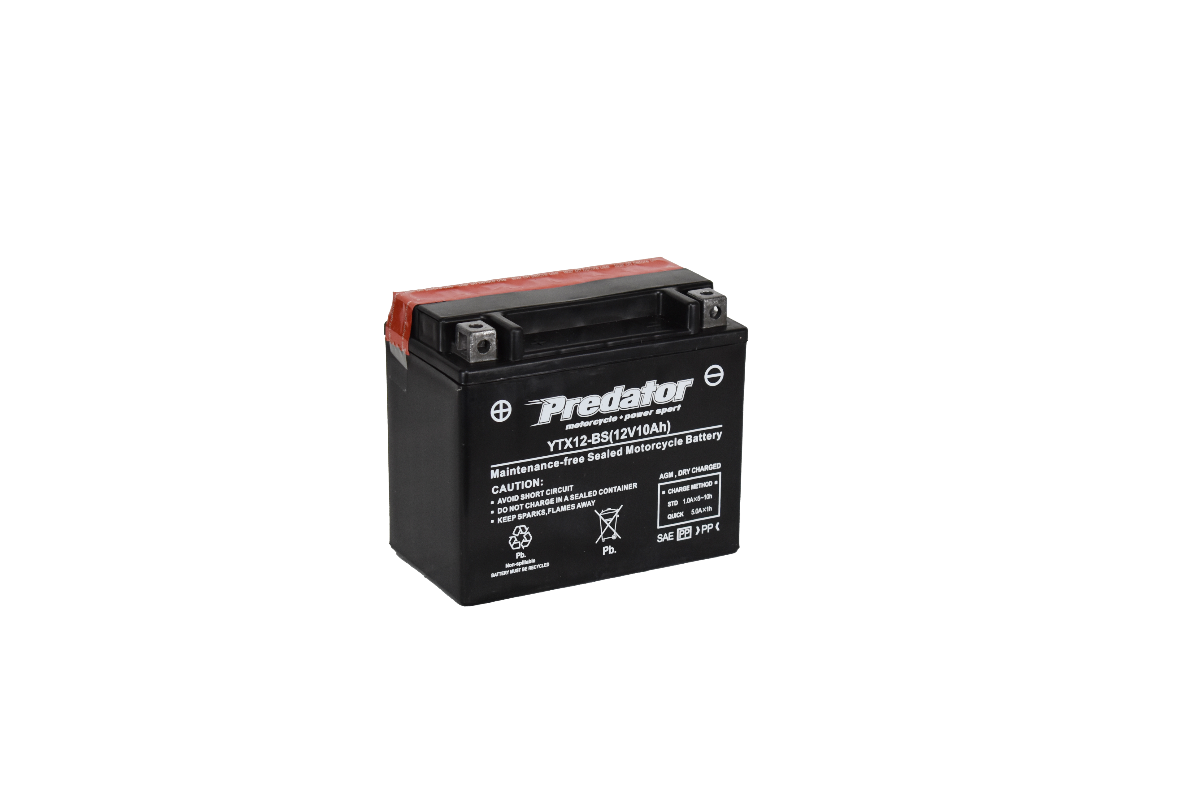 YTX12-BS 12V Predator Motorcycle Battery
