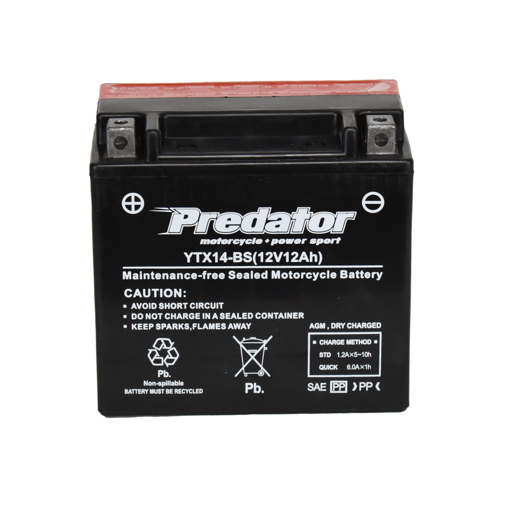 YTX14-BS 12V Predator Motorcycle Battery