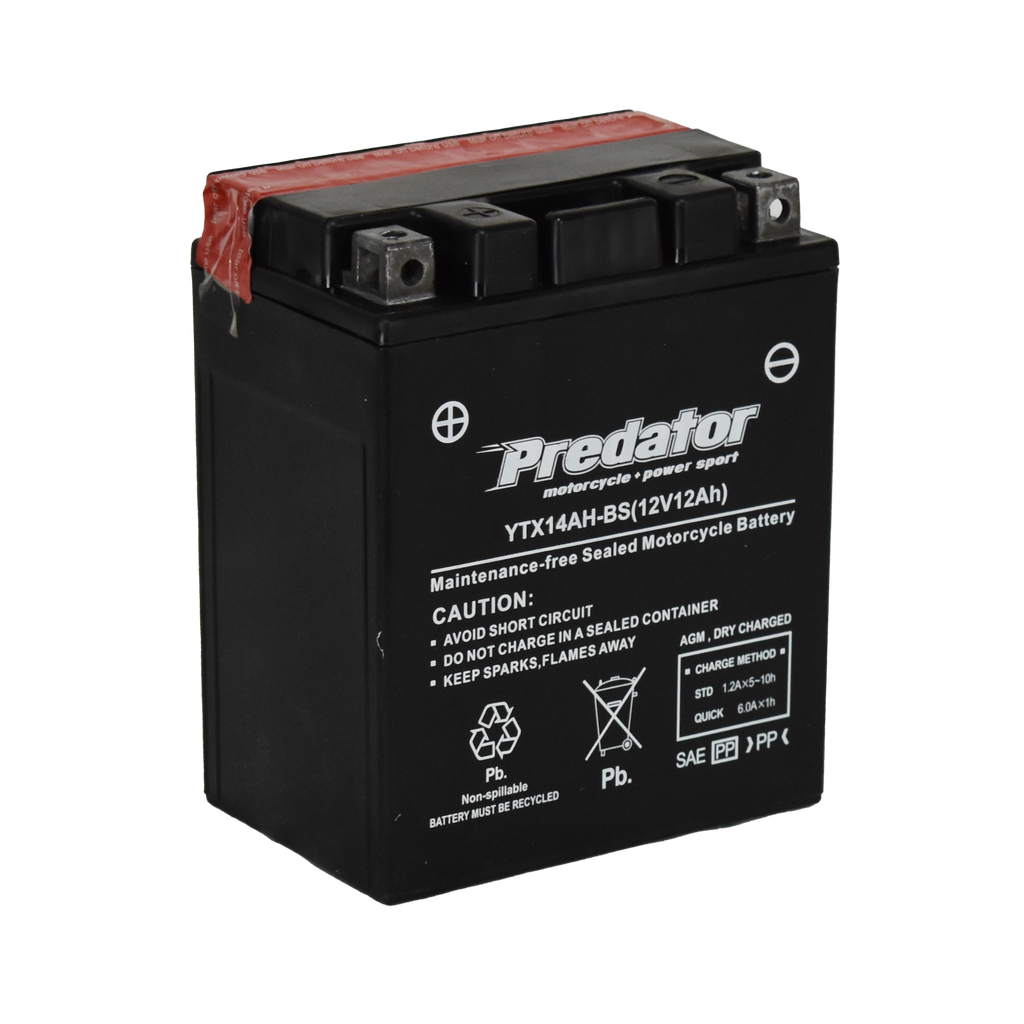 YTX14AH-BS 12V Predator Motorcycle Battery