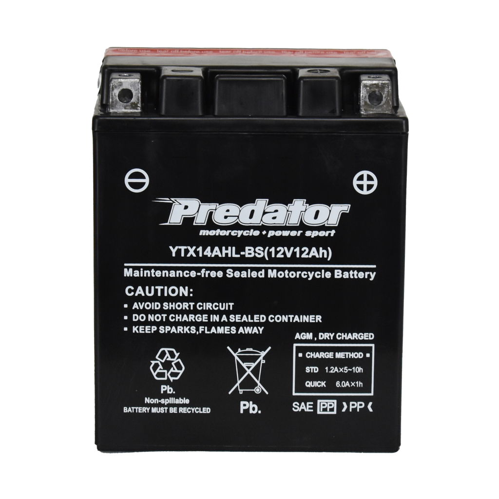 YTX14AHL-BS 12V Predator Motorcycle Battery