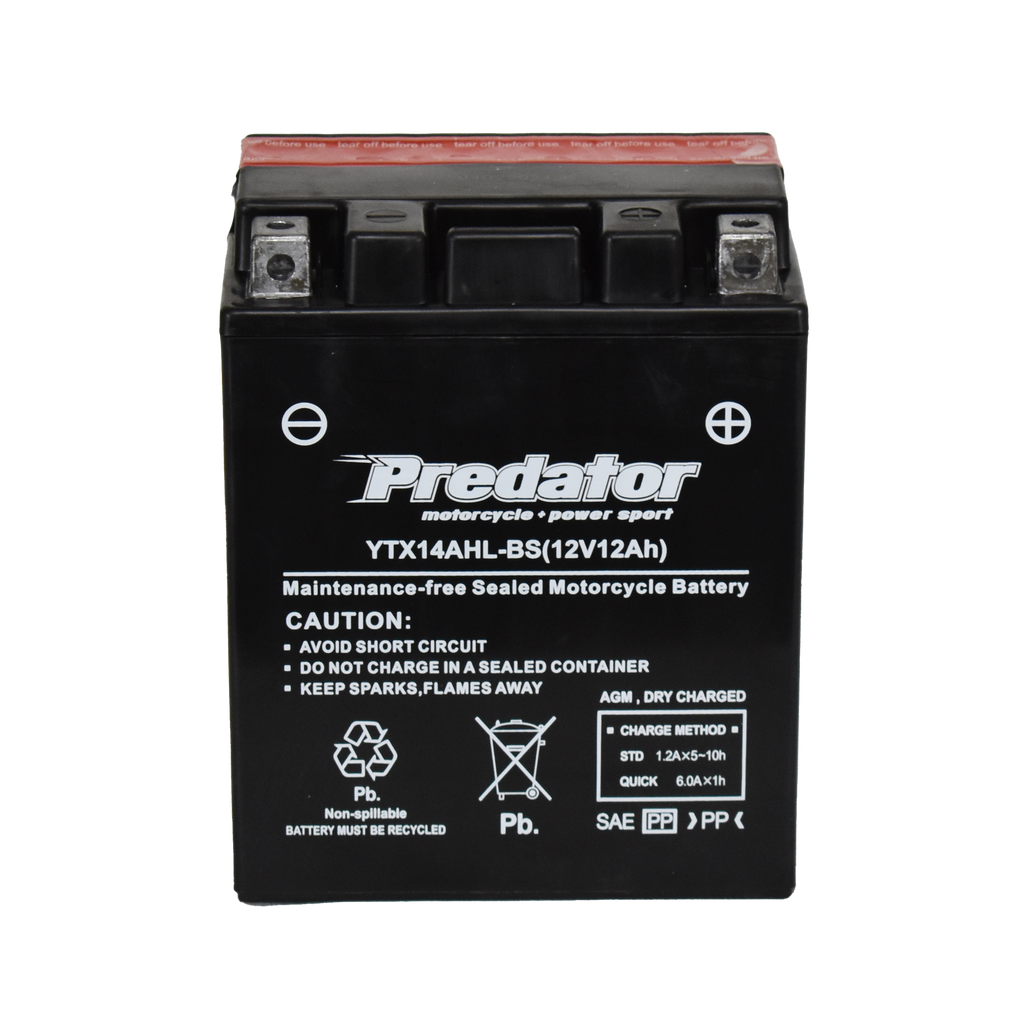 YTX14AHL-BS 12V Predator Motorcycle Battery