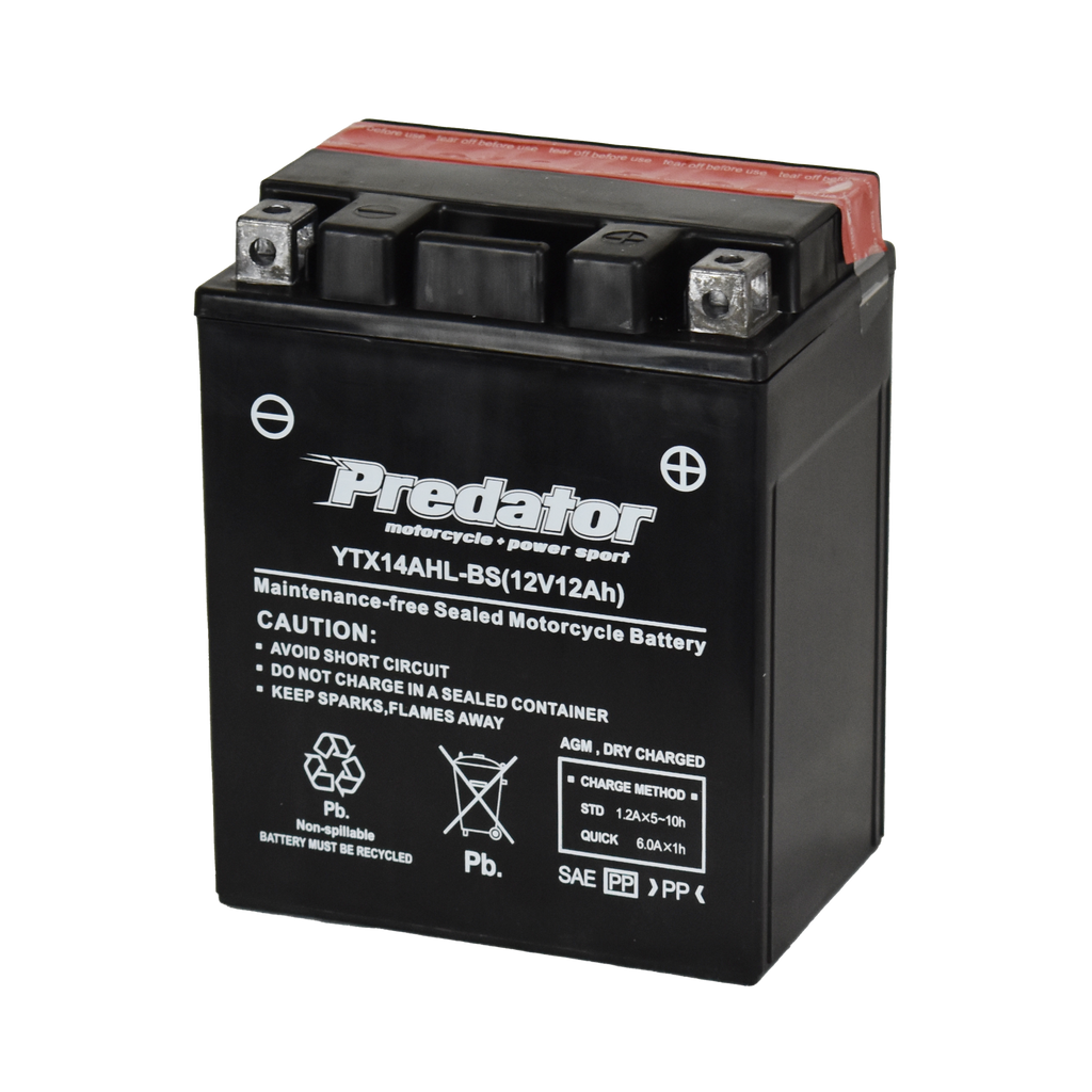 YTX14AHL-BS 12V Predator Motorcycle Battery