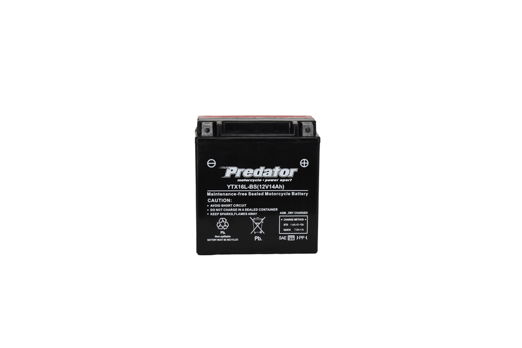 YTX16L-BS 12V Predator Motorcycle Battery