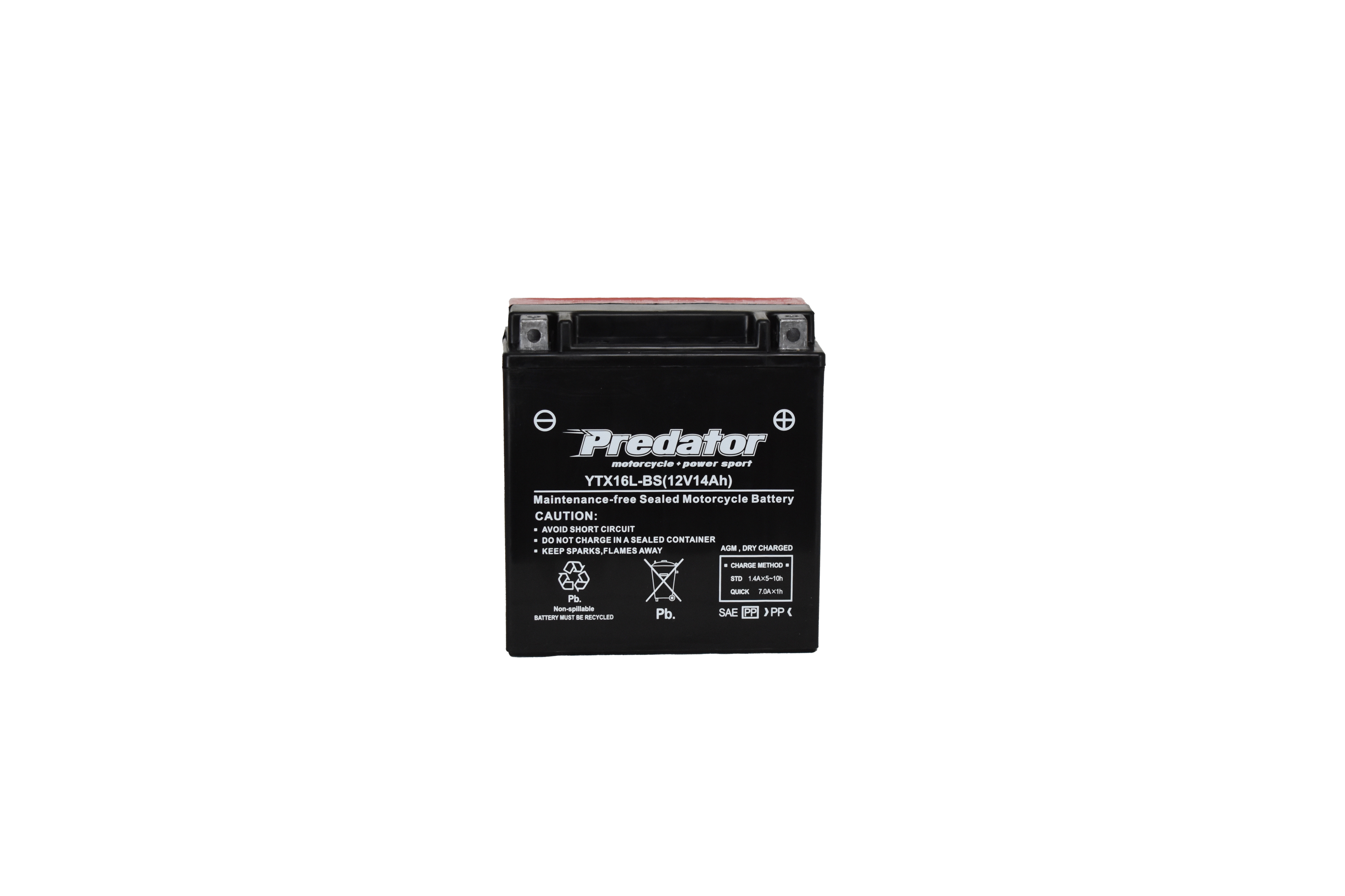 YTX16L-BS 12V Predator Motorcycle Battery