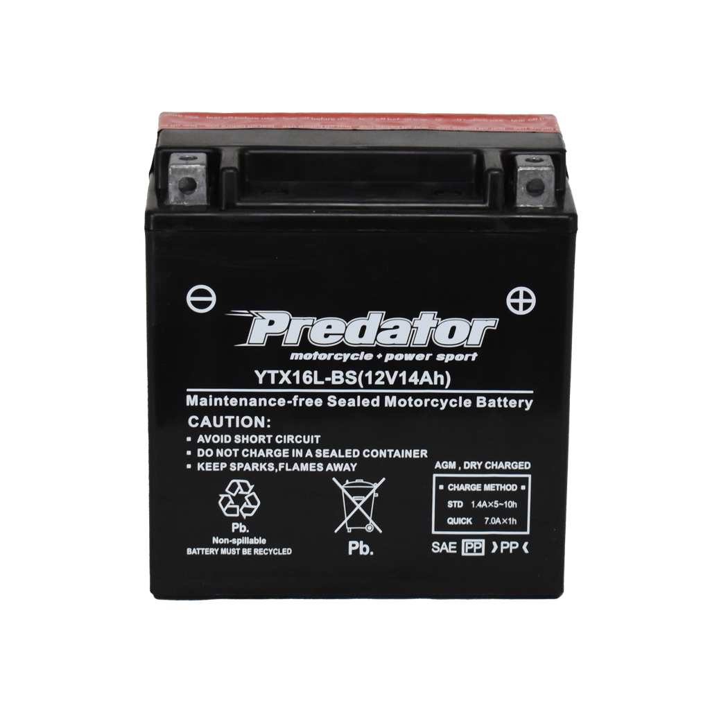 YTX16L-BS 12V Predator Motorcycle Battery