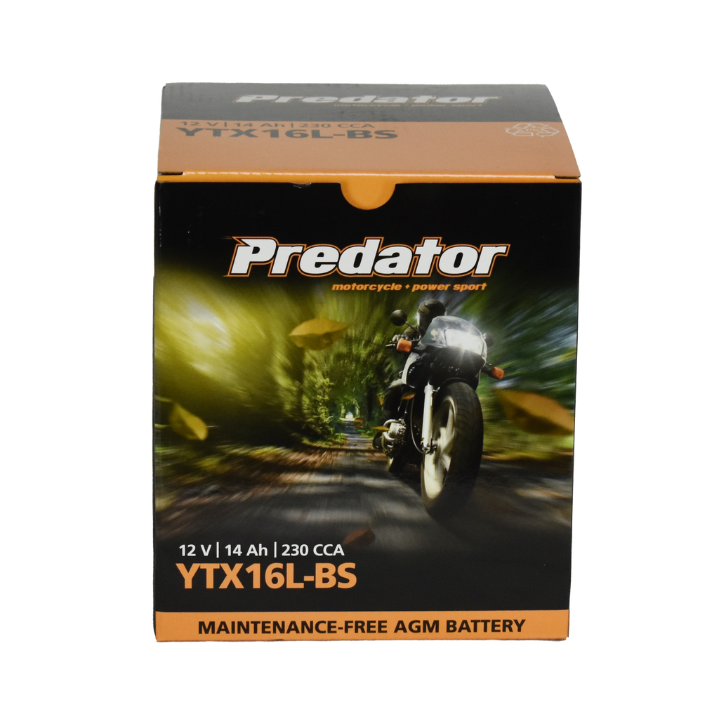 YTX16L-BS 12V Predator Motorcycle Battery
