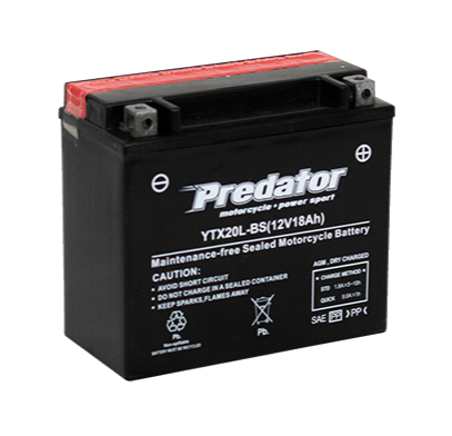 YTX20L-BS 12V Predator Motorcycle Battery