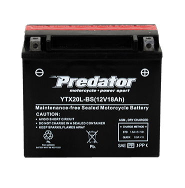 YTX20L-BS 12V Predator Motorcycle Battery