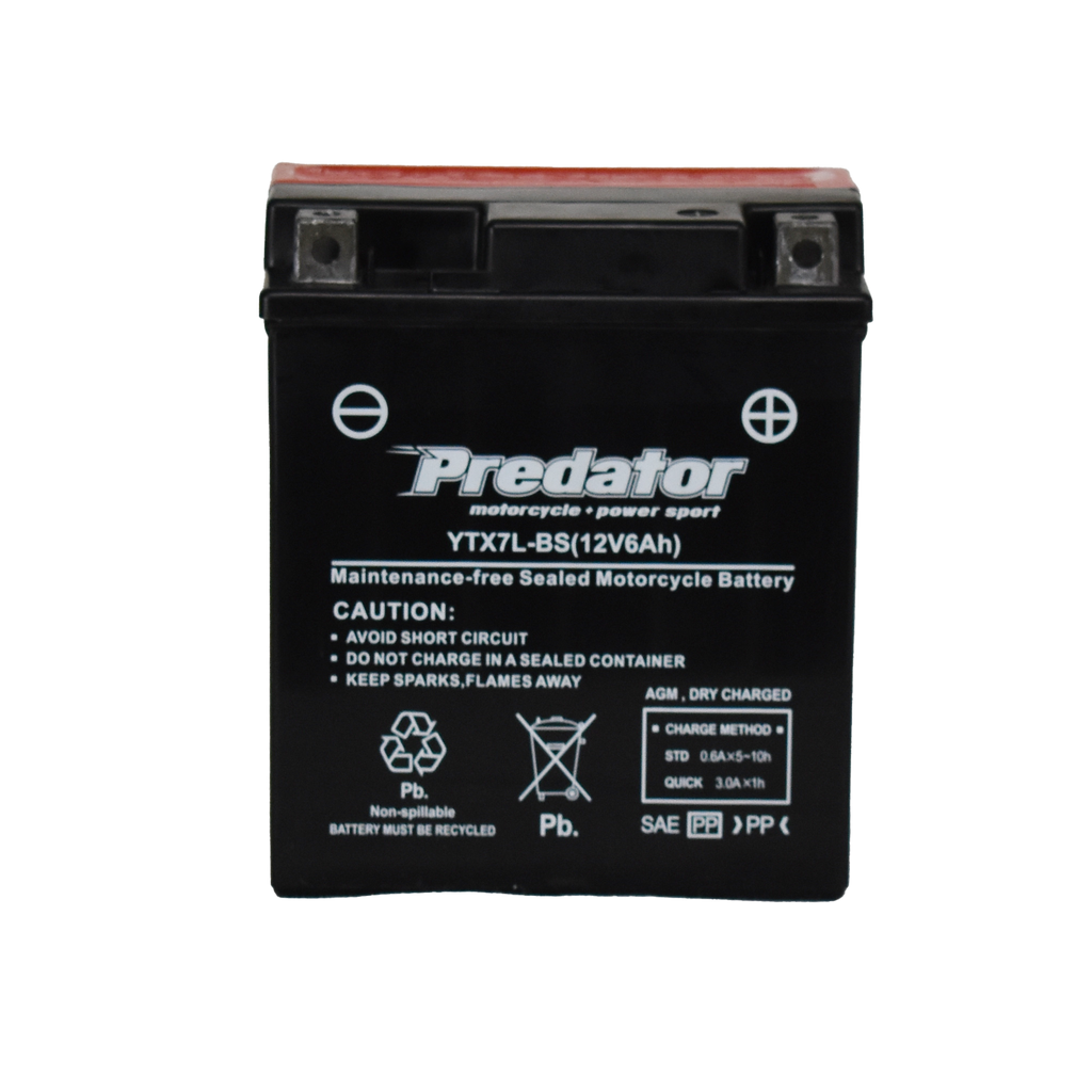 YTX7L-BS 12V Predator Motorcycle Battery