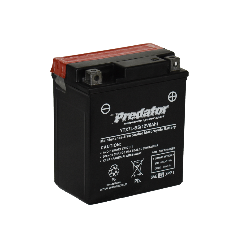YTX7L-BS 12V Predator Motorcycle Battery