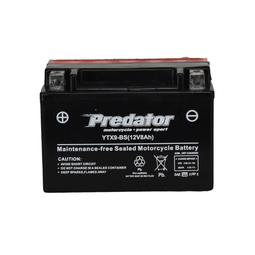YTX9-BS 12V Predator Sealed Motorcycle Battery