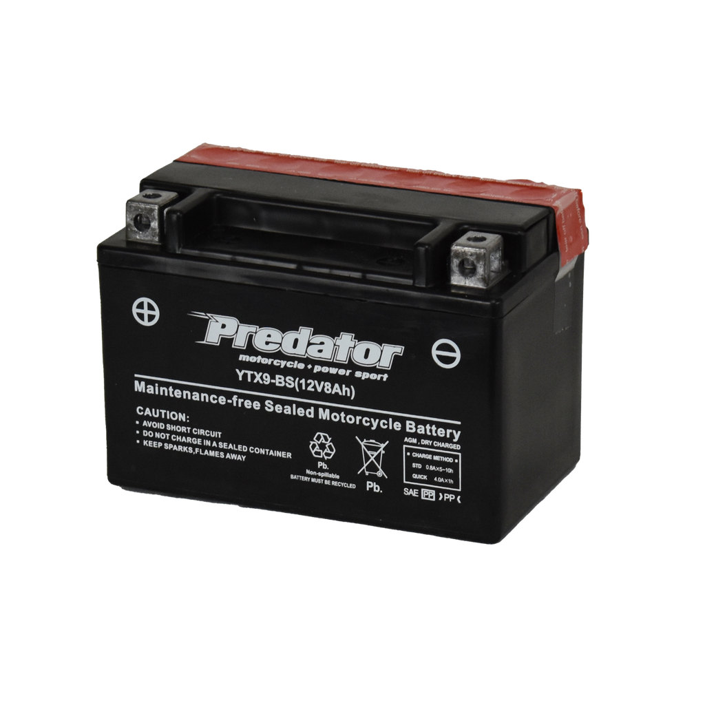 YTX9-BS 12V Predator Sealed Motorcycle Battery
