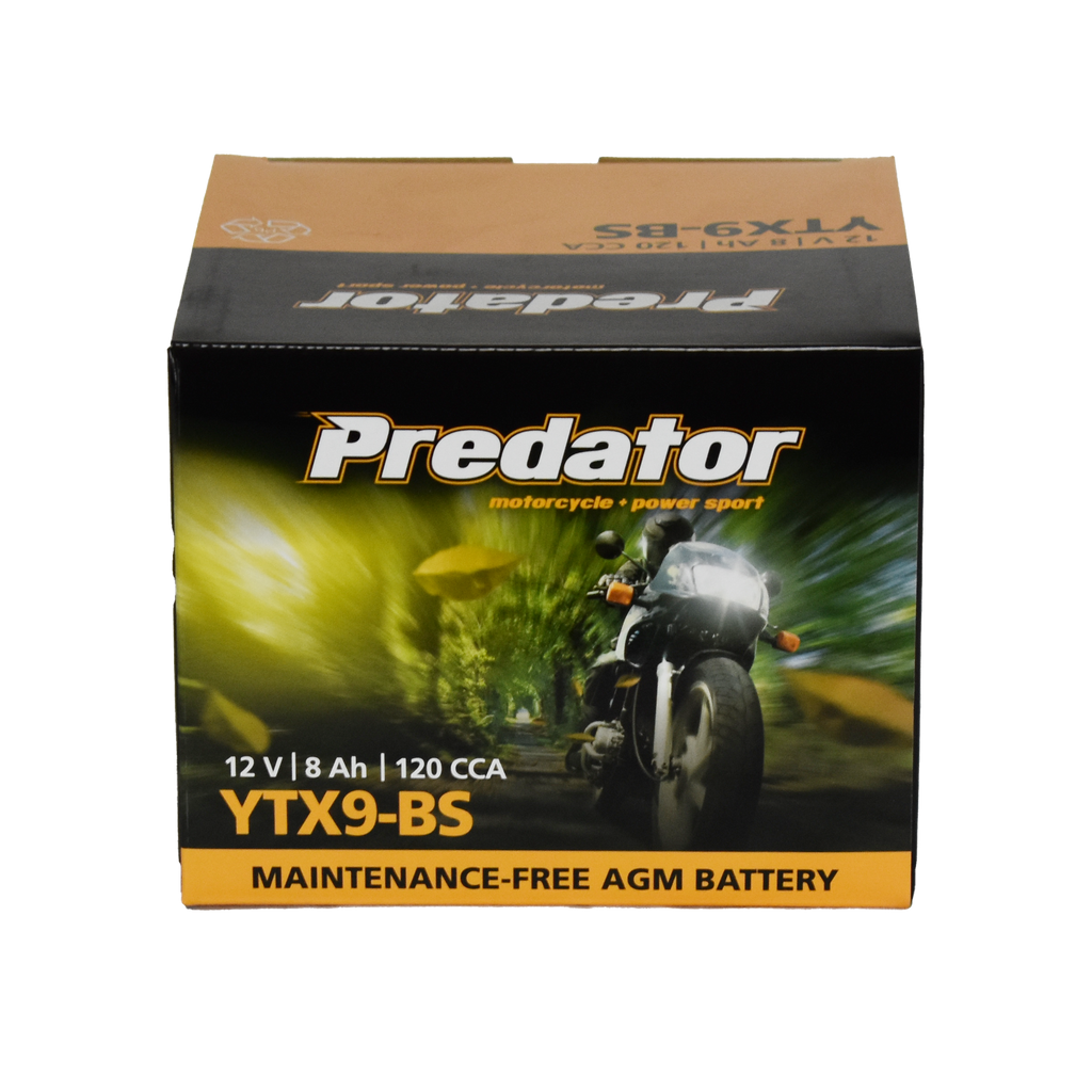 YTX9-BS 12V Predator Sealed Motorcycle Battery